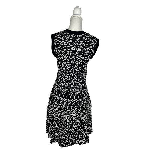 Rebecca Taylor Women's Leopard Stretch Scoop Neck Fit & Flare Stretch Knit Dress - Picture 3 of 9